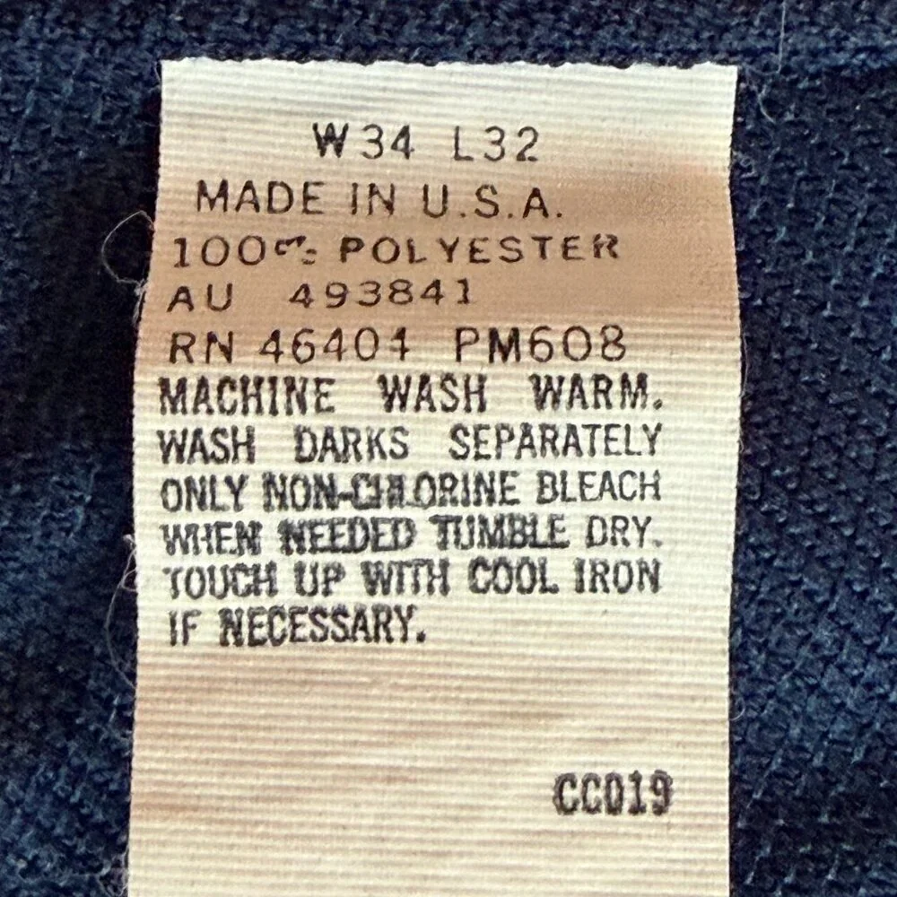 1960's Vintage Weekenders Blue Poly Pants -Lt. Blue Stitching - Men's Size 32x30